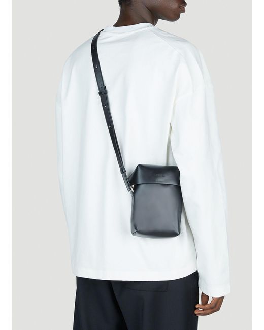 Jil Sander White Small Lid Crossbody Bag for men