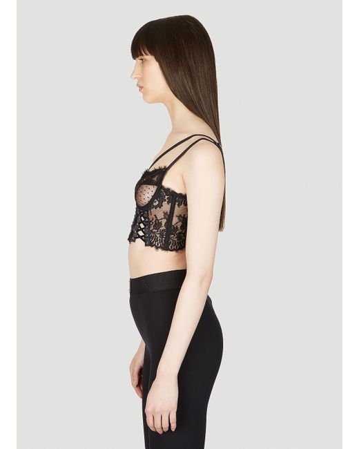 Dolce & Gabbana Black Floral Lace Bralette Top