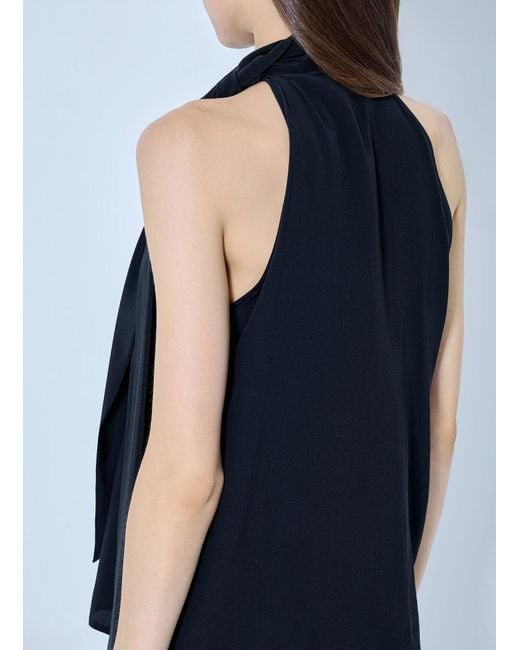Max Mara Blue Pleated Halter Top