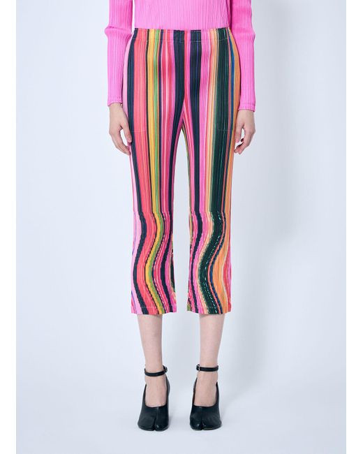 Pleats Please Issey Miyake White Warp Pleated Pants