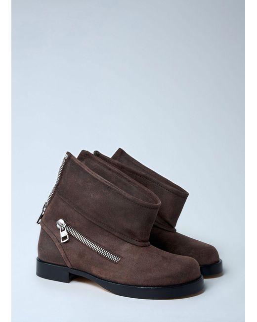 J.W. Anderson Brown Suede Biker Boots