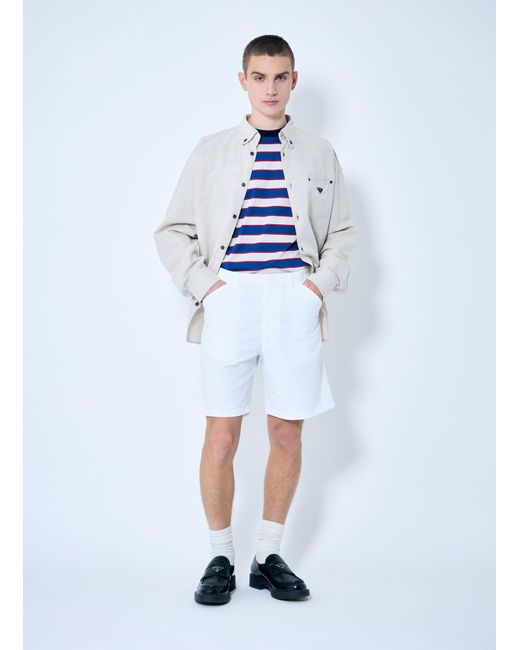 Prada Blue Oxford Shorts for men