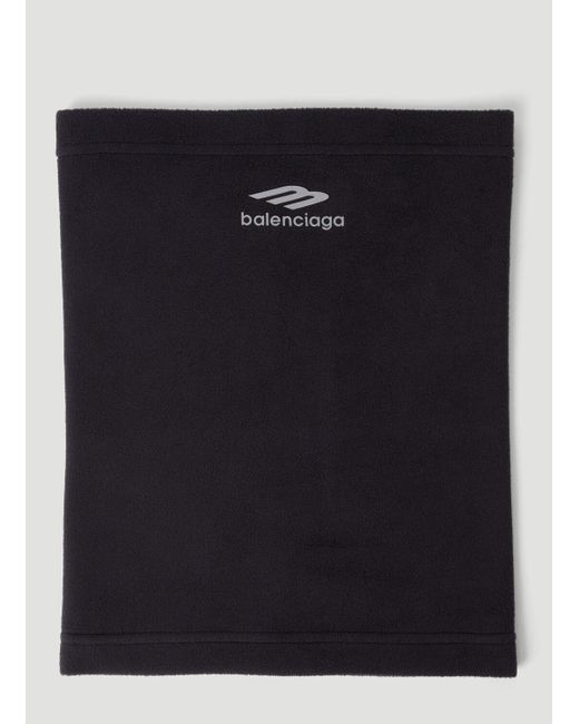 Balenciaga Black Logo Print Tubular Scarf