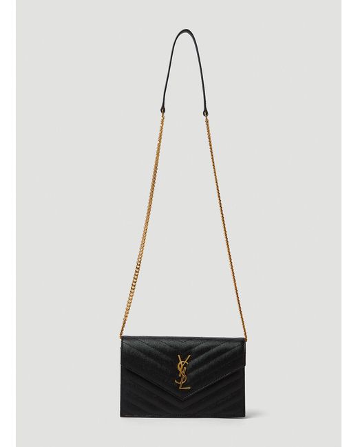 Saint Laurent Logo Plaque Shoulder Bag in White Lyst
