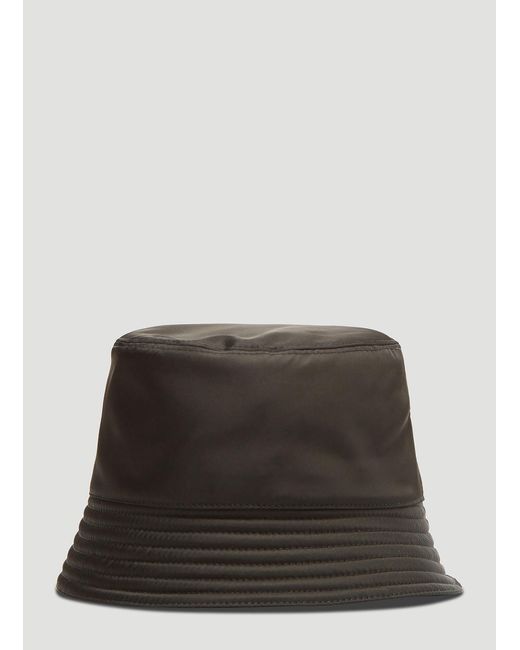 Prada Black Nylon Logo Bucket Hat for men