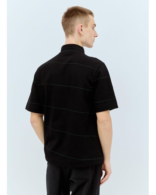 Burberry Black Striped Polo Shirt for men
