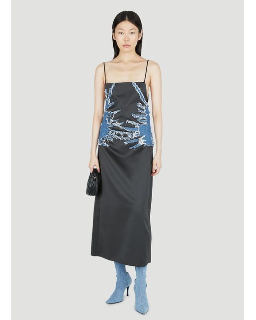 Y. Project Blue Y/Project Satin Whisker Dress