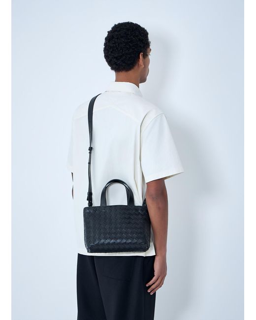 Bottega Veneta Blue Mini Intrecciato Zipped Tote Bag for men