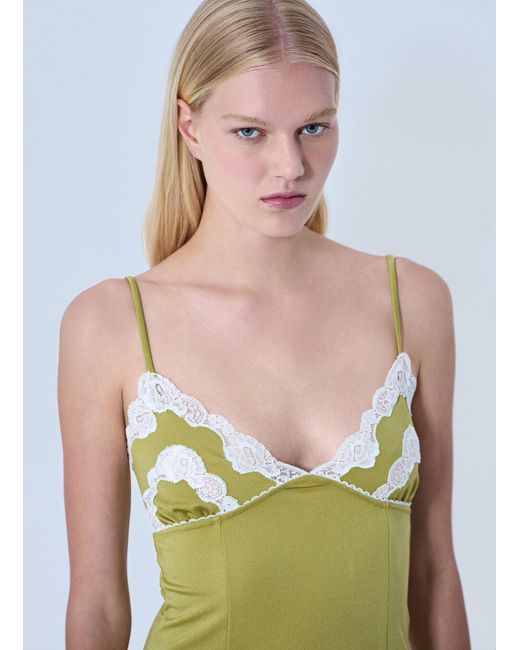 Chloé Blue Lace Trimmed Slip Dress