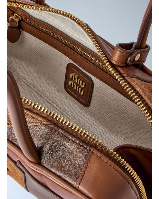 Miu Miu Blue Beau Leather Patchwork Bag