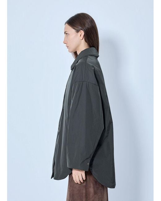 Max Mara Gray Oversized Button-down Jacket
