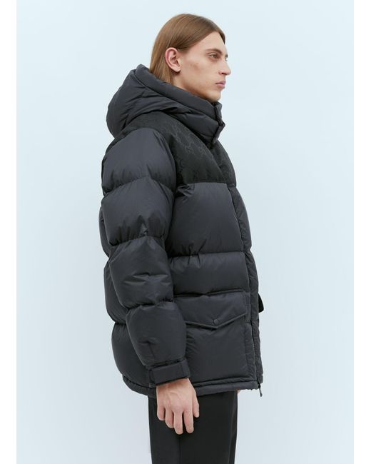 Gucci Gray Gg Inserts Down Jacket for men