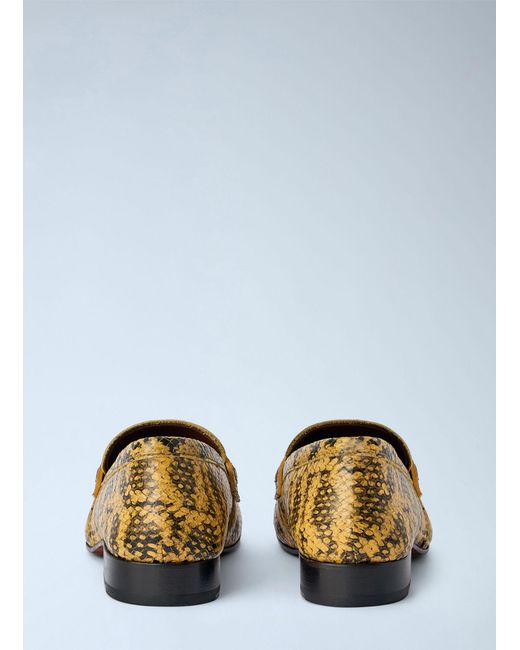Dries Van Noten White Python-print Leather Loafers