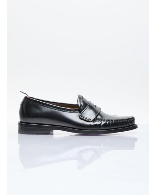 Thom Browne White Varsity Loafers