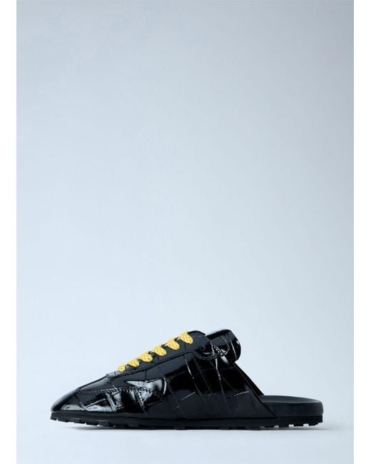 Marni Black Laced Leather Mules