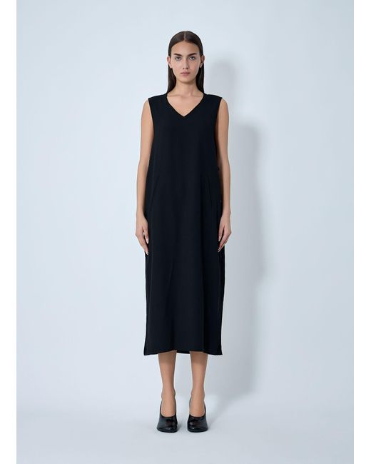 Yohji Yamamoto Blue Double Knit Midi Dress