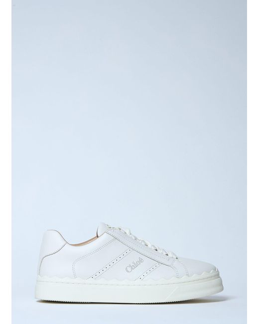 Chloé White Lauren Leather Sneakers