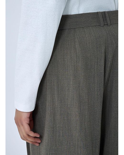 The Row Gray Gianni Wool Straight Pants