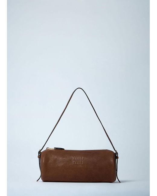 Miu Miu White Leather Aviator Handbag