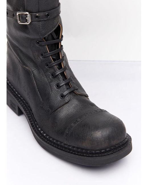 Miu Miu Black High Leather Boots