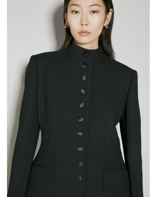 Dolce & Gabbana Black Long Single-breasted Wool Cady Jacket