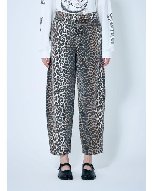Ganni Blue Leopard Stary Jeans