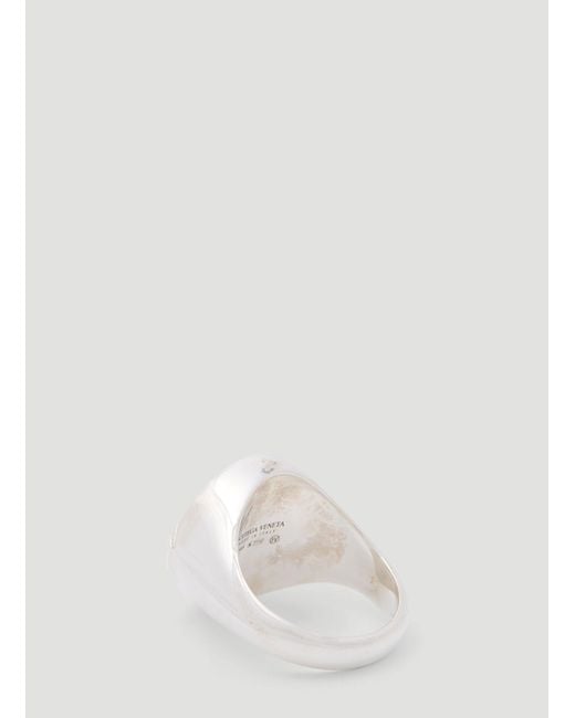 Bottega Veneta White Sterling Ring for men