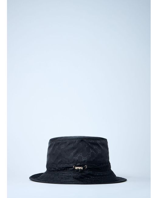 Gucci White Logo Motif Bucket Hat