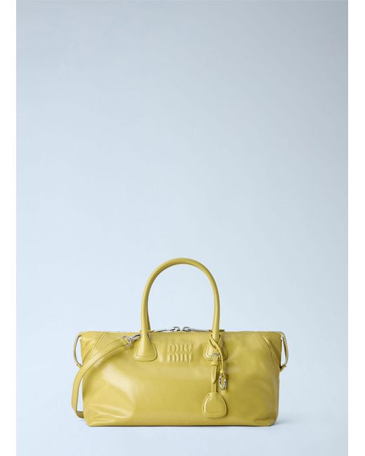 Miu Miu Blue Leather Top Handle Bag
