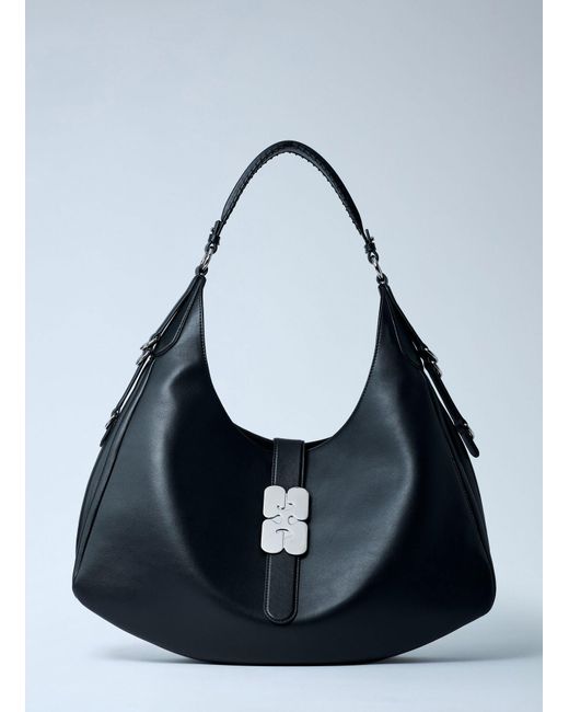 Ganni Blue Large Kat Shoulder Bag