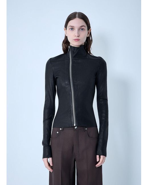 Rick Owens Blue Gary Leather Jacket