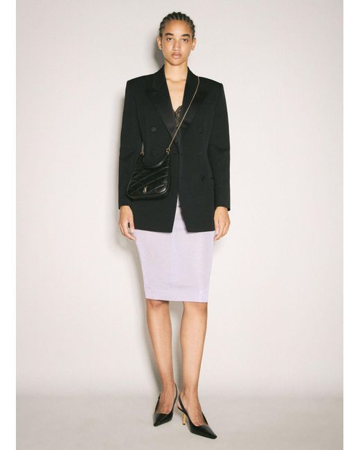 Saint Laurent White Knit Pencil Skirt
