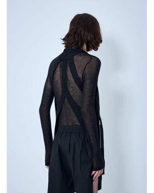 Rick Owens Blue Asymmetric Zip Detail Vest for men