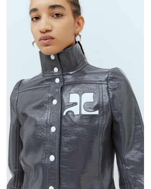 Courreges Vinyl Re-edition Jacket in Gray | Lyst