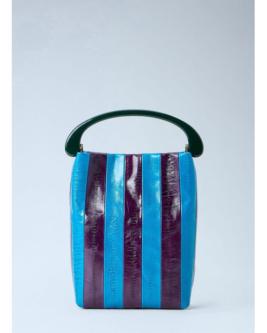 Dries Van Noten Blue Striped Handle Handbag