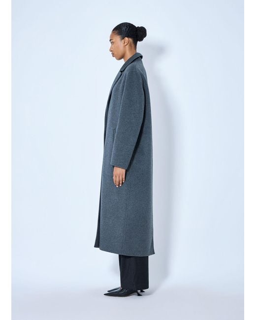 Rohe Blue Double-Faced Wool Long Coat