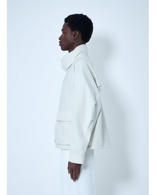 Lemaire White High-Collar Utility Jacket for men