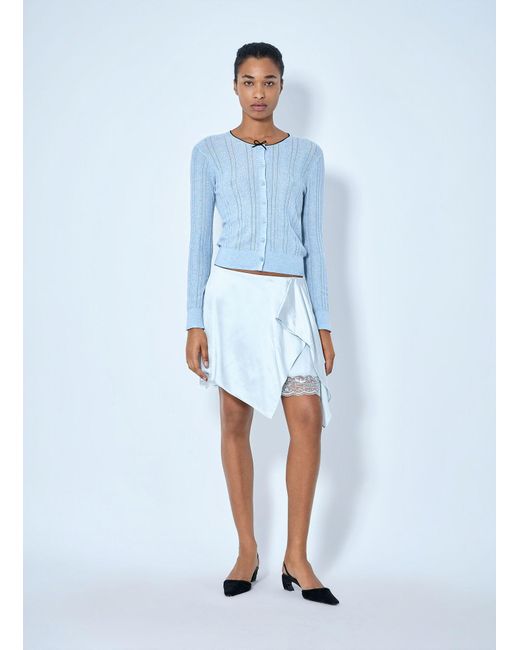 Acne Blue Asymmetric Wrap Skirt