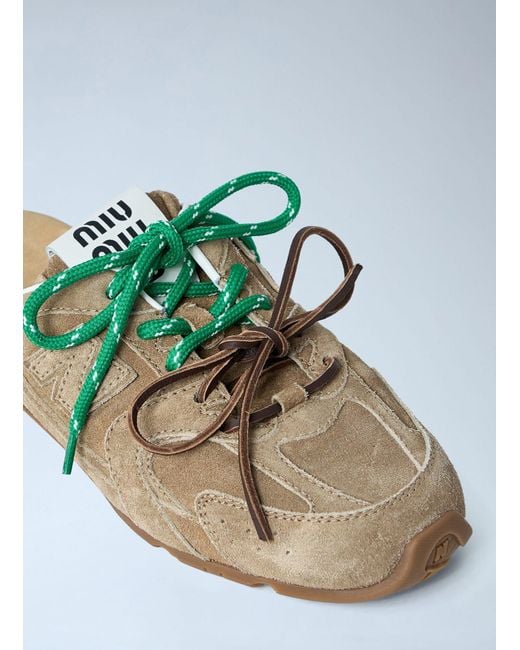Miu Miu Green X New Balance 530 Mule Sneakers