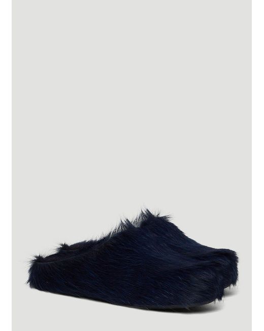 Marni Blue Calf Hair Fussbett Mules for men