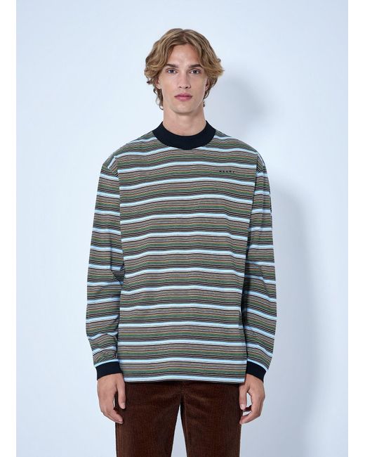 Marni Gray Striped Long Sleeve T-Shirt for men