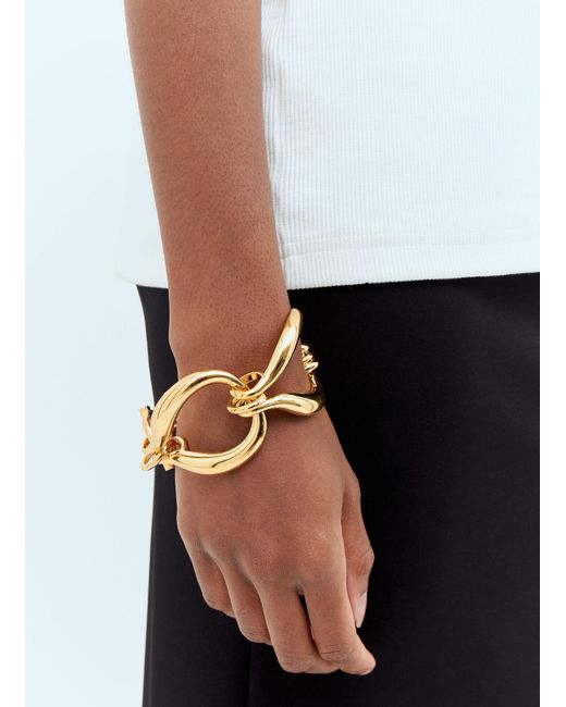 Saint Laurent Black Oversized Hook-Chain Bracelet
