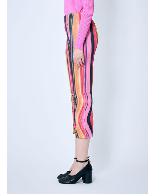 Pleats Please Issey Miyake White Warp Pleated Pants