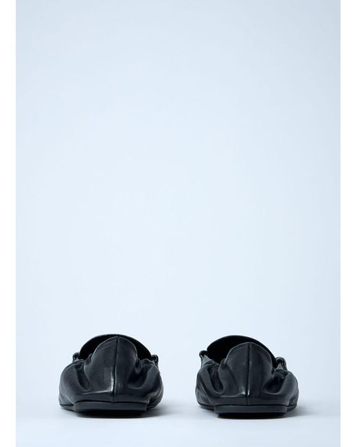 Miu Miu White Logo Motif Leather Loafers