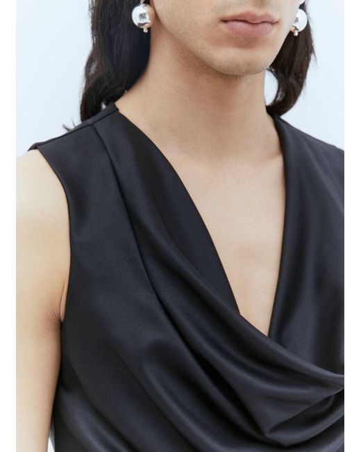 AARON ESH Blue Draped Wool Top for men
