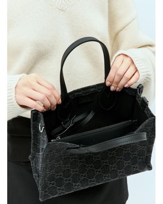 Gucci Black Ophidia Gg Medium Tote Bag