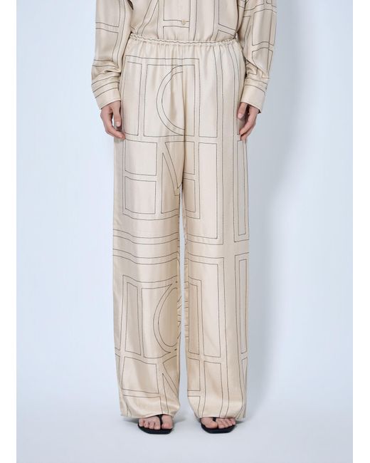 Totême Natural Monogram Silk Pj Pants