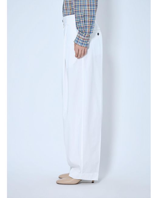 Totême  Blue Single Pleat Cotton Trousers