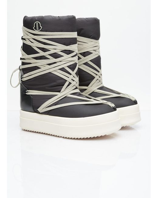 Moncler Gray Big Rocks Leather Boots