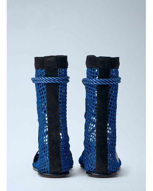 Kiko Kostadinov Blue Reticella Lace Up Boot
